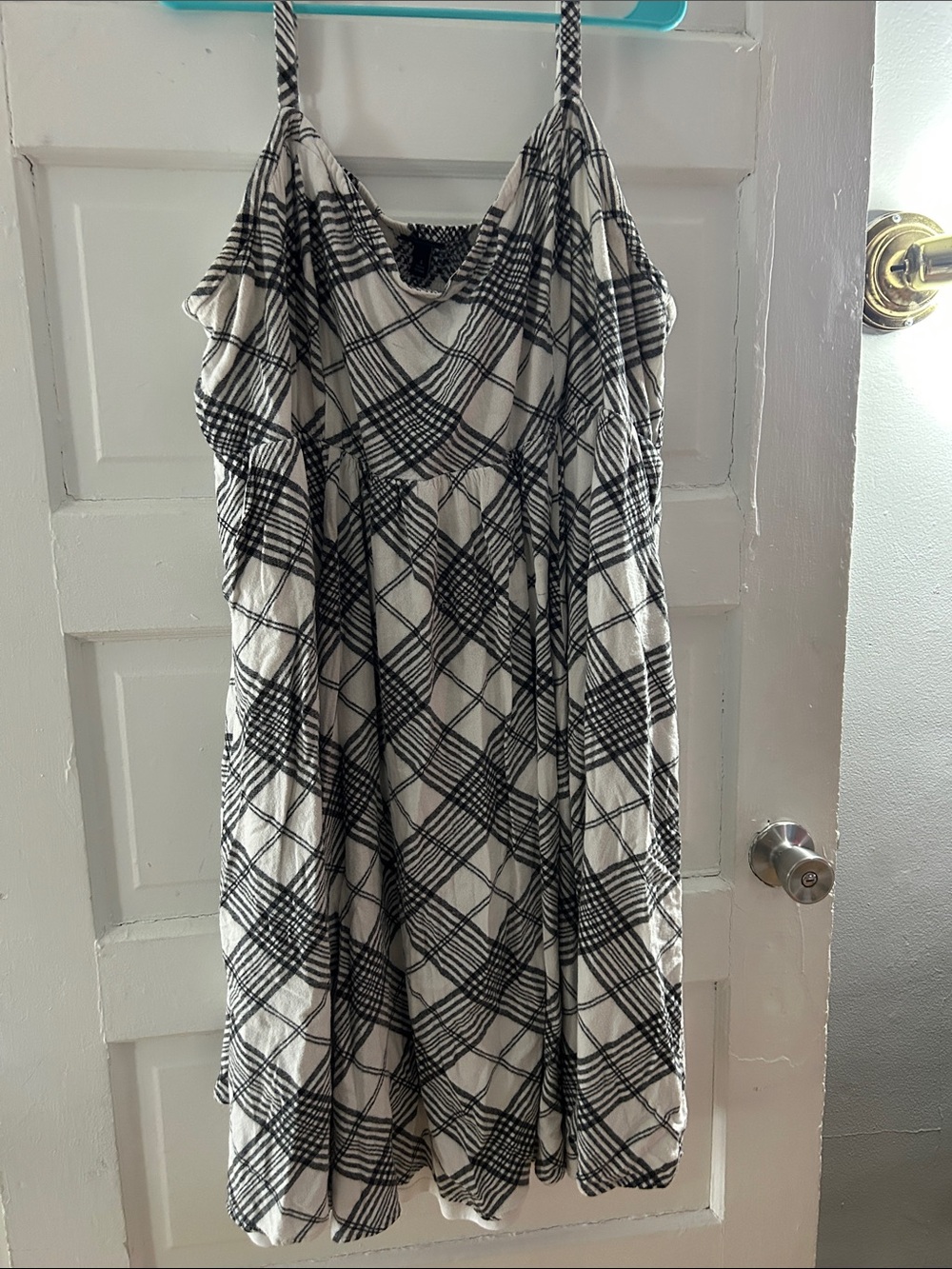torrid Black and White Plaid Midi Spaghetti-Strap Dress